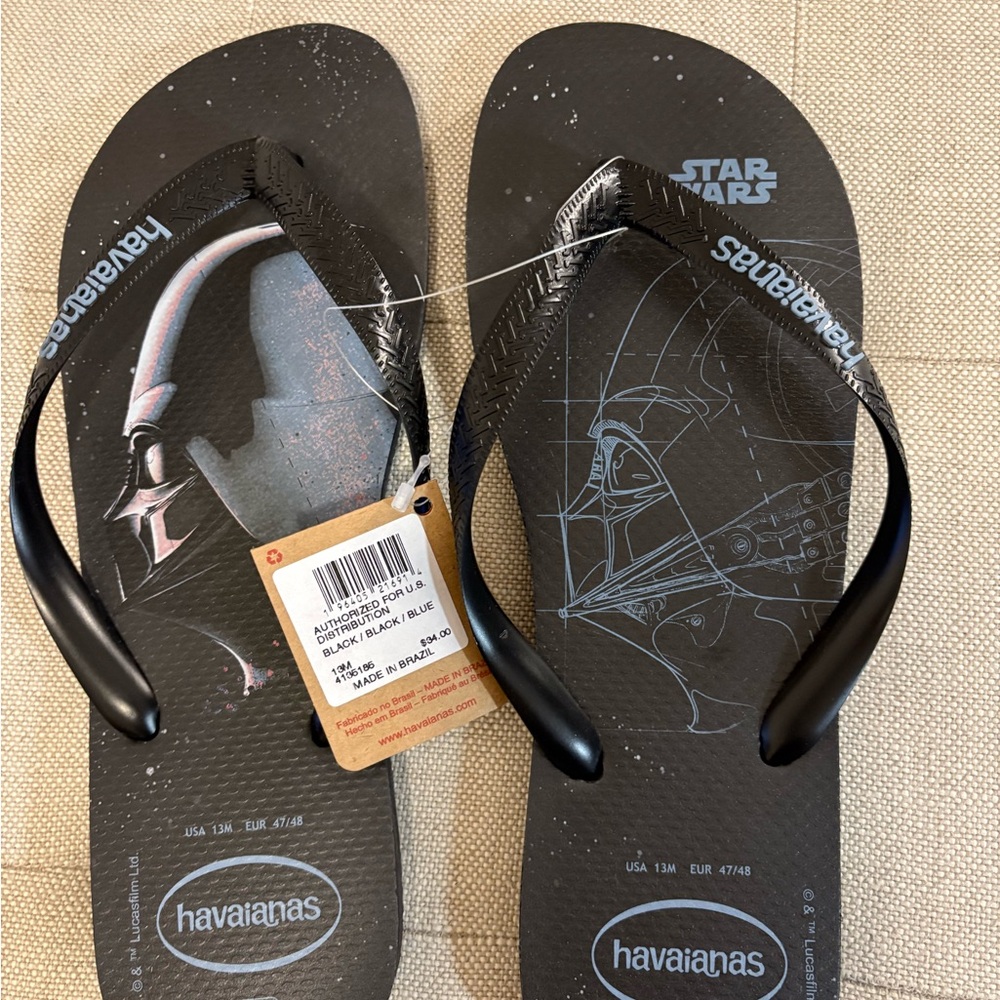NWT Men’s Havaianas Star Wars Darth Vader sandals size 13
